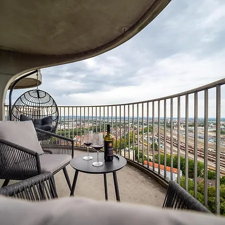 アパート Design-apartment I Hotelturm I Etage 26 I Boxspring I Ausblick